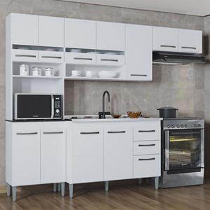 Cozinha Compacta Balcao Sem Tampo 262 cm 270X72 Branco POQQ