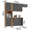 Cozinha Compacta Com Balcao 2012155x51 Atacama Grafite ARMoveis