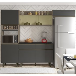 Cozinha Compacta Com Balcao 260CM 10005x17003 Oak Grafite PLN