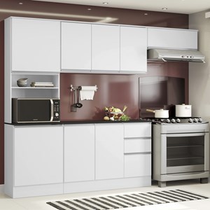 Cozinha Compacta Com Balcao 260CM PARSCZ1 Branco PLN