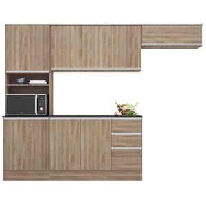 Cozinha Compacta Com Balcao 260CM PARSCZ1 Carvalho Oak PLN