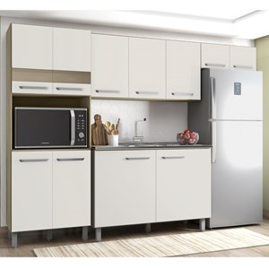 Cozinha Compacta Com Balcao Para Pia SINTCZ1 Oak Off White PLN