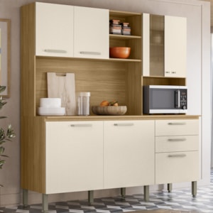 Cozinha Compacta Com Tampo 182 cm Mega Freijo Soft KTP