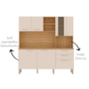 Cozinha Compacta Com Tampo 182 cm Mega Freijo Soft KTP