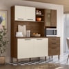 Cozinha Compacta Com Tampo 182 cm Mega Nogueira Off White Cp Ripado KTP
