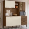 Cozinha Compacta Com Tampo 182 cm Mega Nogueira Off White Cp Ripado KTP