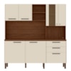 Cozinha Compacta Com Tampo 182 cm Mega Nogueira Off White KTP