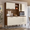 Cozinha Compacta Com Tampo 182 cm Mega Nogueira Off White KTP