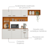 Cozinha Compacta Suspensa 180x136 cm Manu Freijo Off Acetinado POLIMAN