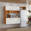 Cozinha Compacta Suspensa 180x136 cm Manu Freijo Off Acetinado POLIMAN