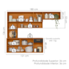 Cozinha Compacta Suspensa 180x136 cm Manu Freijo Off Ripado Frisado POLIMAN