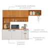 Cozinha Compacta Suspensa 180x136 cm Manu Freijo Off Ripado Frisado POLIMAN