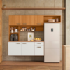 Cozinha Compacta Suspensa 180x136 cm Manu Freijo Off Ripado Frisado POLIMAN