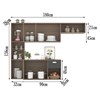 Cozinha Compacta Suspensa 7 Portas 10019 Mila Carvalho Oak Grafite PLN