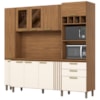 Cozinha Completa Balcao Com Tampo 239 cm BE383 Nature Off White Briz