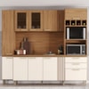 Cozinha Completa Balcao Com Tampo 239 cm BE383 Nature Off White Briz