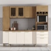 Cozinha Completa Balcao Com Tampo 239 cm BE402 Nature Off White Briz
