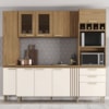 Cozinha Completa Balcao Com Tampo 239 cm BE402 Nature Off White Briz