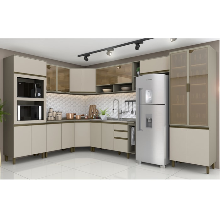 Cozinha Completa Madesa 100 Mdf Acordes Com Armario E Balcao Frentes Branco Brilho Leroy Merlin