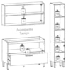 Cozinha Modulada 05 Peças 193cm 8401AM Freijo Sup Rip Freijo KTP