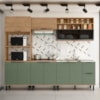 Cozinha Modulada 05 Pecas MDF 280 cm Tosc Freijo Jade MXM