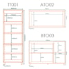 Cozinha Modulada 05 Pecas MDF 280 cm Tosc Freijo Jade MXM