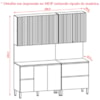 Cozinha Modulada 06 Peças 222cm 3035ART Freijo Artico Riscatto Freijo KTP