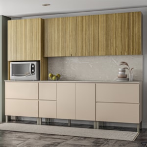 Cozinha Modulada 07 Peças 222cm 3034ART Freijo Vanilla Riscatto Freijo KTP