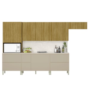 Cozinha Modulada 08 Peças 222cm 3033ART Freijo Vanilla Riscatto Freijo KTP