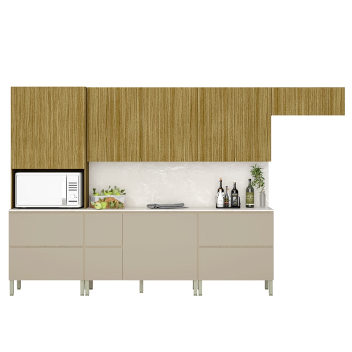 Cozinha Modulada 08 Peças 222cm 3033ART Freijo Vanilla Riscatto Freijo KTP