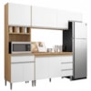 Cozinha Modulada 10 P 4 G Andreia 240 cm Amendoa Branco REAJL Moveis
