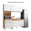 Cozinha Modulada 10 P 4 G Andreia 240 cm Amendoa Branco REAJL Moveis