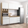 Cozinha Modulada 10 P 4 G Andreia 240 cm Amendoa Branco REAJL Moveis