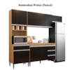 Cozinha Modulada 10 P 4 G Andreia 240 cm Amendoa Preto REAJL Moveis