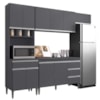 Cozinha Modulada 10 P 4 G Andreia 240 cm Cinza REAJL Moveis