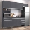 Cozinha Modulada 10 P 4 G Andreia 240 cm Cinza REAJL Moveis