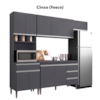 Cozinha Modulada 10 P 4 G Andreia 240 cm Cinza REAJL Moveis