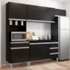 Cozinha Modulada 10 P 4 G Andreia 240 cm Preto REAJL Moveis