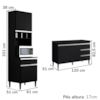 Cozinha Modulada 10 P 4 G Andreia 240 cm Preto REAJL Moveis