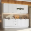 Cozinha Modulada 10 Pecas 240 cm CE792 Americana Branco Calcare Henn