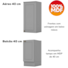 Cozinha Modulada 10 Pecas 240cm CE792 Americana Cinza Nature Henn