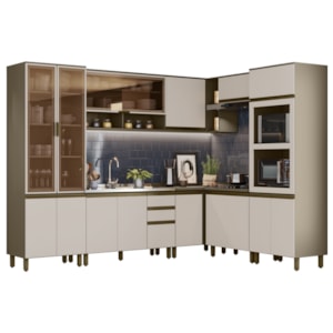 Cozinha Modulada 10 Peças MDF Evy Duna Cristal 26 Henn