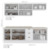 Cozinha Modulada 11 Pecas 240 cm CE381 Americana Branco Calcare Henn