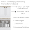 Cozinha Modulada 11 Pecas 240 cm CE381 Americana Branco Calcare Henn