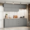 Cozinha Modulada 11 Pecas 240 cm CE381 Americana Cinza Calcare Henn