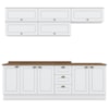 Cozinha Modulada 11 Pecas 240cm CE381 Americana Branco Nature Henn