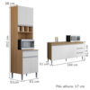 Cozinha Modulada 12 Portas 4 Gavetas 280 cm Andreia Amendoa Branco REAJL Moveis