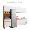 Cozinha Modulada 12 Portas 4 Gavetas 280 cm Andreia Amendoa Branco REAJL Moveis