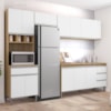 Cozinha Modulada 12 Portas 4 Gavetas 280 cm Andreia Amendoa Branco REAJL Moveis