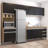 Cozinha Modulada 12 Portas 4 Gavetas 280 cm Andreia Amendoa Preto REAJL Moveis